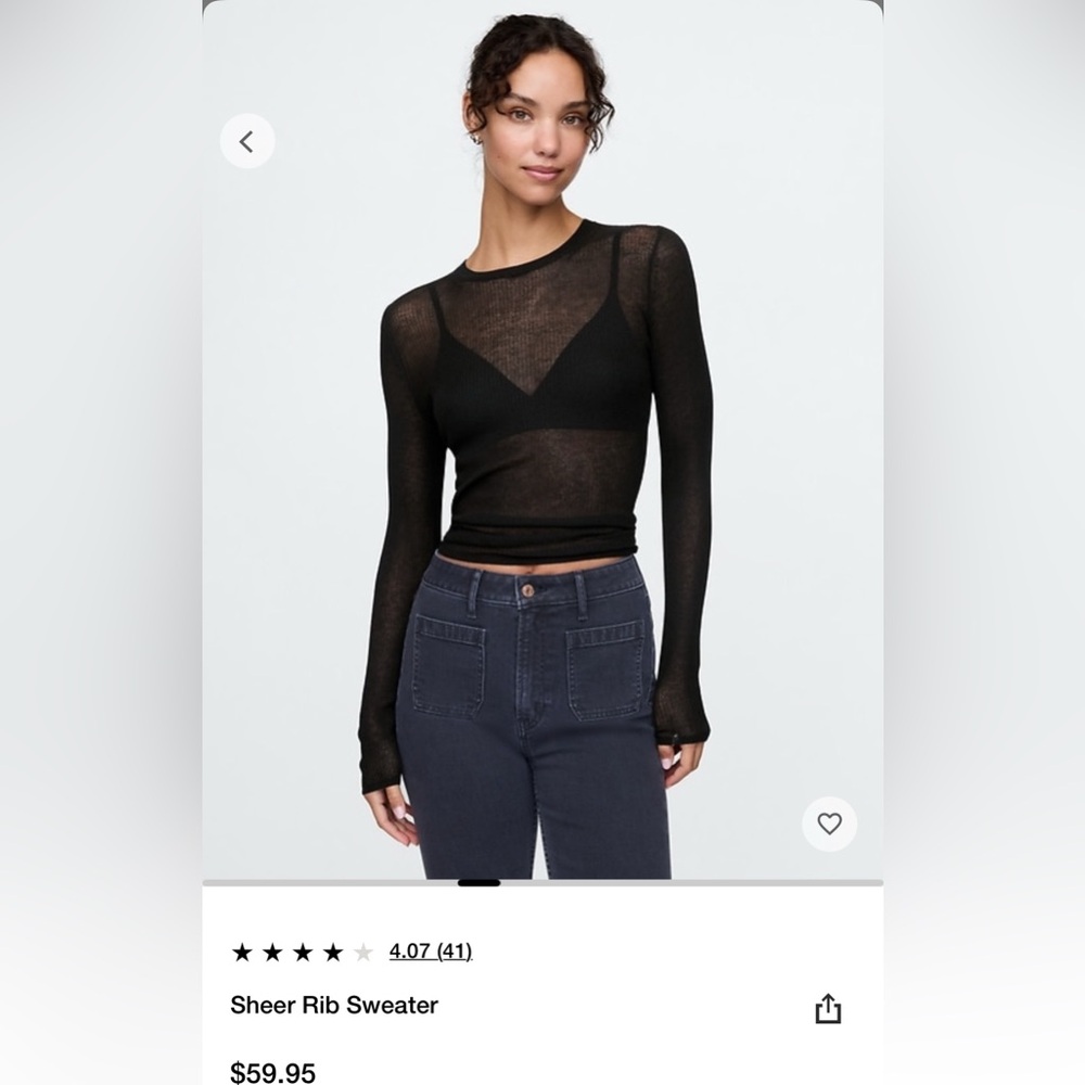 NWT Sheer Rib Sweater